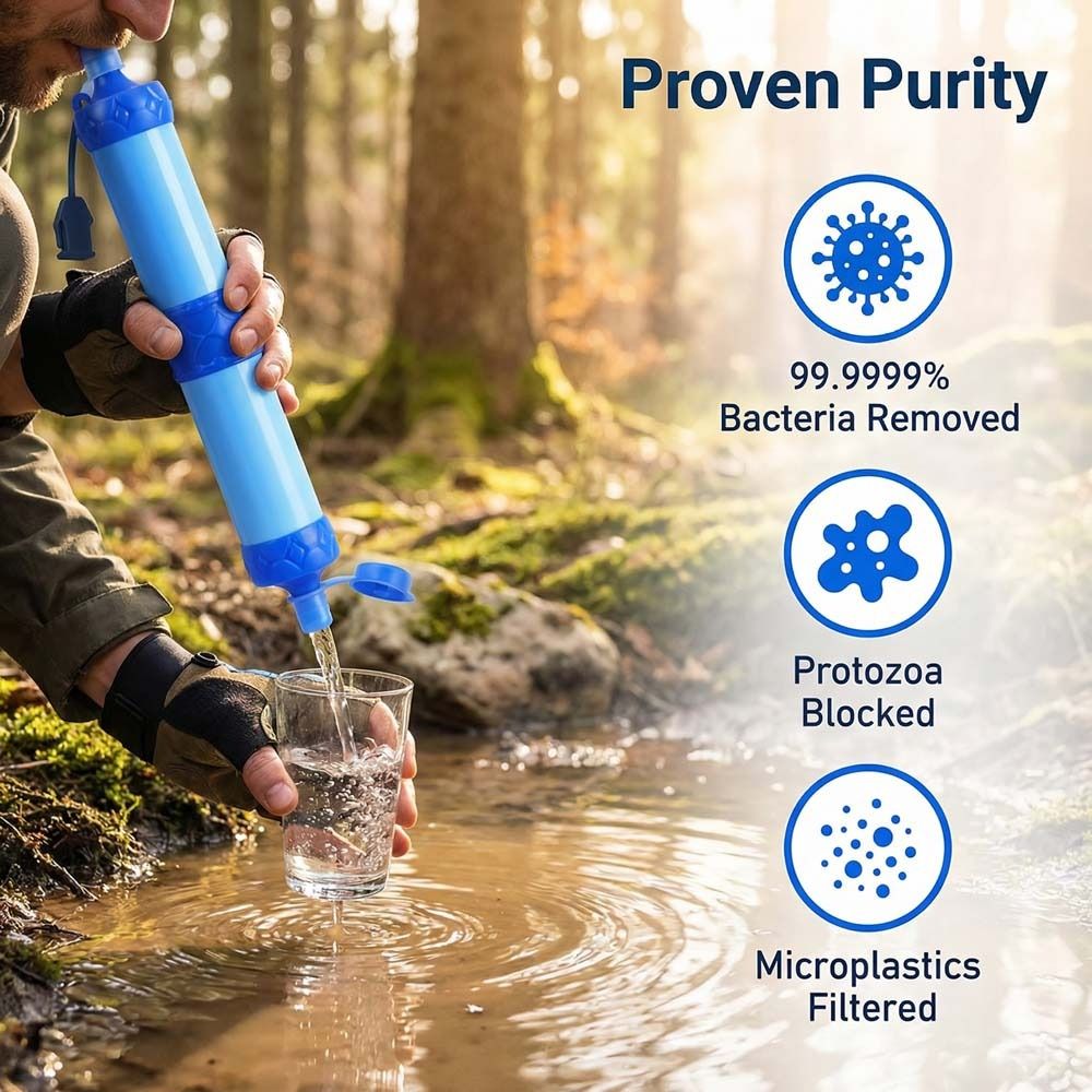 Water Purification Straw - Mini filtro de água, canudo purificador,