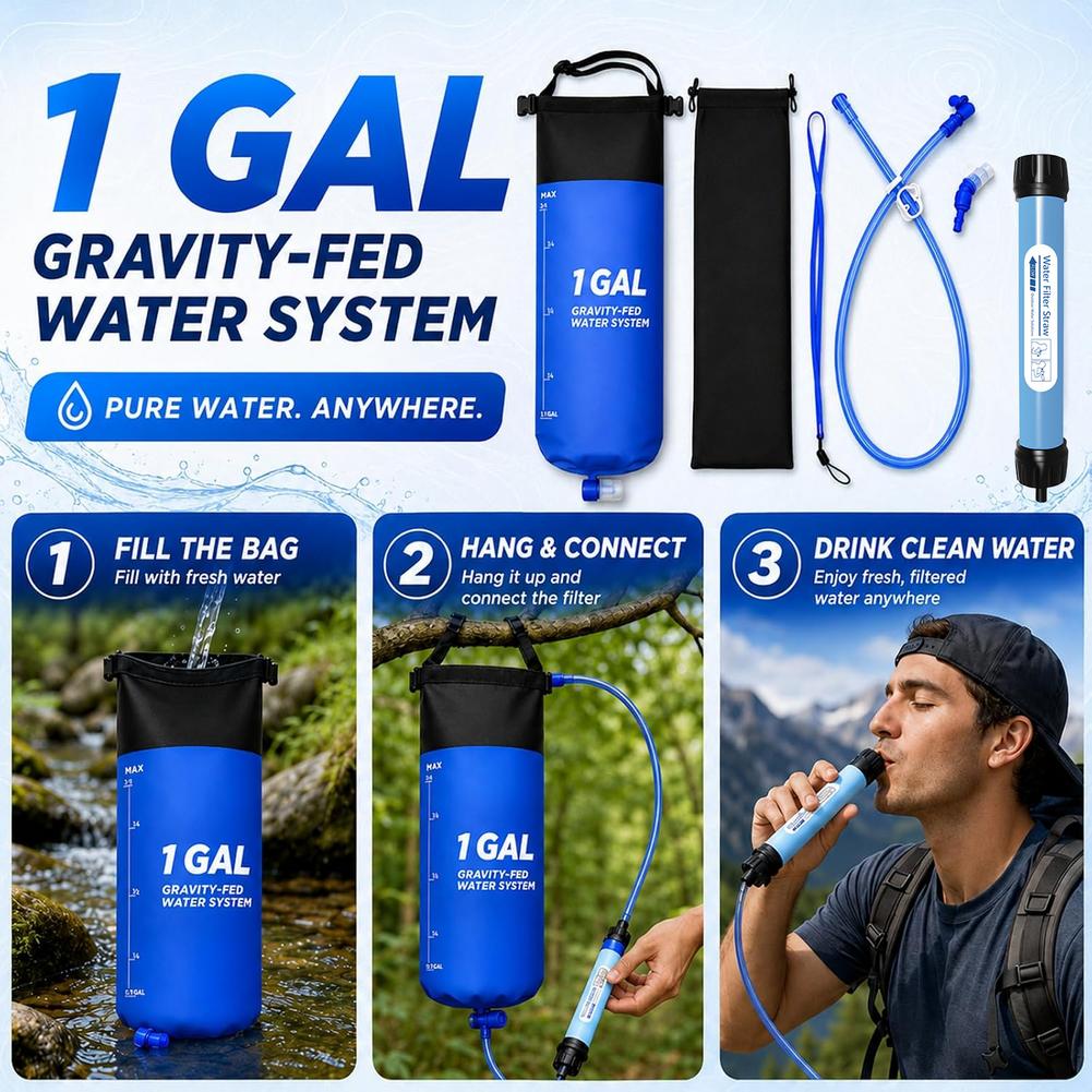 Water Purification Straw - Kit de Filtro de Água por