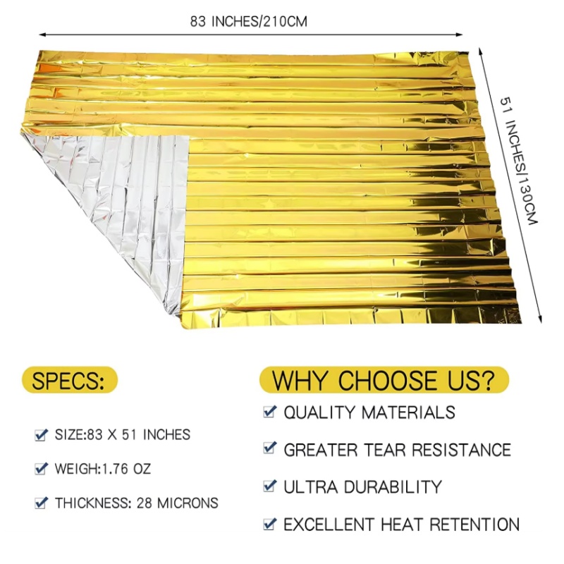 Survival Blanket Reflective - Cobertor Térmico de Sobrevivência em Mylar