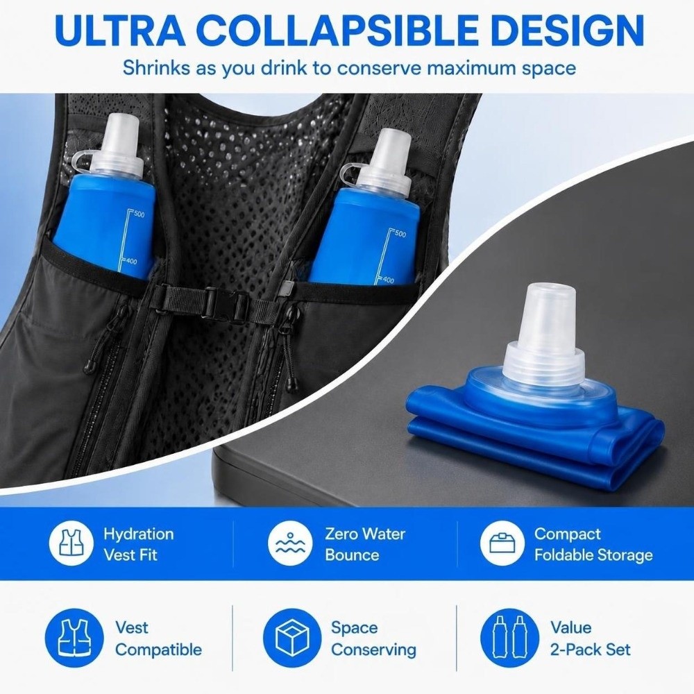 Conjunto de 2 Garrafas de Água - Water Bag Collapsible avaliação e preço